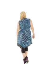 Tunique size plus fantaisie avec imprimé floral bleue Valou 295274