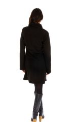 Veste noire pour femme à capuche et fermeture Allada 312742
